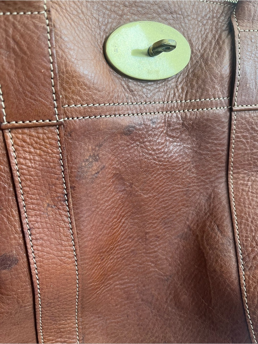MULBERRY OAK BROWN PEBBLED LEATHER BAYSWATER - Picture 4 of 16